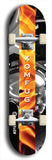 Skateboard deck: Limited edition, North American maple skateboard deck designed by underground artist BellyRash - available widths 7.5 to 8.5 inches in both mellow concave and steep concave shapes. Artwork: XOMFUG logo brand popsicle-shaped deck