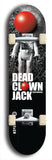 Skateboard deck: Limited edition, North American maple skateboard deck designed by underground artist BellyRash - available widths 7.5 to 8.5 inches in both mellow concave and steep concave shapes. Artwork: DEAD CLOWN JACK logo brand popsicle-shaped deck 