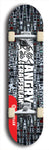 Skateboard deck: Limited edition, North American maple skateboard deck designed by underground artist BellyRash - available widths 7.5 to 8.5 inches in both mellow concave and steep concave shapes. Artwork: ANGRY CRAPFREAK brand popsicle-shaped with a multi-colored patterned background