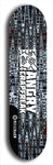Skateboard deck: Limited edition, North American maple skateboard deck designed by underground artist BellyRash - available widths 7.5 to 8.5 inches in both mellow concave and steep concave shapes. Artwork: ANGRY CRAPFREAK brand popsicle-shaped with a multi-colored patterned background