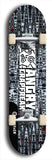 Skateboard deck: Limited edition, North American maple skateboard deck designed by underground artist BellyRash - available widths 7.5 to 8.5 inches in both mellow concave and steep concave shapes. Artwork: ANGRY CRAPFREAK brand popsicle-shaped with a multi-colored patterned background