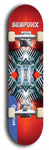 Skateboard deck: Limited edition, North American maple skateboard deck designed by underground artist BellyRash - available widths 7.5 to 8.5 inches in both mellow concave and steep concave shapes. Artwork: SK8PUNX logo brand popsicle-shaped deck