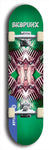 Skateboard deck: Limited edition, North American maple skateboard deck designed by underground artist BellyRash - available widths 7.5 to 8.5 inches in both mellow concave and steep concave shapes. Artwork: SK8PUNX logo brand popsicle-shaped deck