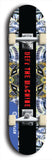 Skateboard deck: Limited edition, North American maple skateboard deck designed by underground artist BellyRash - available widths 7.5 to 8.5 inches in both mellow concave and steep concave shapes. Artwork: DEFYANT GIANT logo brand popsicle-shaped deck