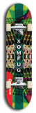 Skateboard deck: Limited edition, North American maple skateboard deck designed by underground artist BellyRash - available widths 7.5 to 8.5 inches in both mellow concave and steep concave shapes. Artwork: XOMFUG logo brand popsicle-shaped deck