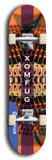 Skateboard deck: Limited edition, North American maple skateboard deck designed by underground artist BellyRash - available widths 7.5 to 8.5 inches in both mellow concave and steep concave shapes. Artwork: XOMFUG logo brand popsicle-shaped deck