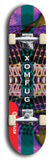 Skateboard deck: Limited edition, North American maple skateboard deck designed by underground artist BellyRash - available widths 7.5 to 8.5 inches in both mellow concave and steep concave shapes. Artwork: XOMFUG logo brand popsicle-shaped deck