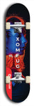 Skateboard deck: Limited edition, North American maple skateboard deck designed by underground artist BellyRash - available widths 7.5 to 8.5 inches in both mellow concave and steep concave shapes. Artwork: XOMFUG logo brand popsicle-shaped deck