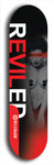 Skateboard deck: Limited edition, North American maple skateboard deck designed by underground artist BellyRash - available widths 7.5 to 8.5 inches in both mellow concave and steep concave shapes. Artwork: REVILED brand popsicle-shaped with a muted erotic woman with red scribbles on her face