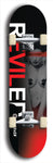 Skateboard deck: Limited edition, North American maple skateboard deck designed by underground artist BellyRash - available widths 7.5 to 8.5 inches in both mellow concave and steep concave shapes. Artwork: REVILED brand popsicle-shaped with a muted erotic woman with red scribbles on her face