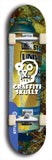 Skateboard deck: Limited edition, North American maple skateboard deck designed by underground artist BellyRash - available widths 7.5 to 8.5 inches in both mellow concave and steep concave shapes. Artwork: GRAFFITI SKULLZ logo brand popsicle-shaped deck with graffiti or street art background