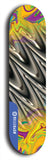 Skateboard deck: Limited edition, North American maple skateboard deck designed by underground artist BellyRash - available widths 7.5 to 8.5 inches in both mellow concave and steep concave shapes. Artwork: ABEX LIQUID brand popsicle-shaped with a multi-colored swirling patterned background