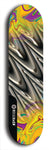 Skateboard deck: Limited edition, North American maple skateboard deck designed by underground artist BellyRash - available widths 7.5 to 8.5 inches in both mellow concave and steep concave shapes. Artwork: ABEX LIQUID brand popsicle-shaped with a multi-colored swirling patterned background
