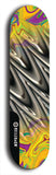 Skateboard deck: Limited edition, North American maple skateboard deck designed by underground artist BellyRash - available widths 7.5 to 8.5 inches in both mellow concave and steep concave shapes. Artwork: ABEX LIQUID brand popsicle-shaped with a multi-colored swirling patterned background