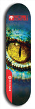 Skateboard deck: Limited edition, North American maple skateboard deck designed by underground artist BellyRash -- available in widths 7.5 to 8.5 inches in both mellow concave and steep concave shapes. Artwork: BUTTUGLY MONSTERS brand popsicle-shaped skateboard deck with monster in background. 