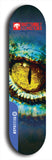 Skateboard deck: Limited edition, North American maple skateboard deck designed by underground artist BellyRash -- available in widths 7.5 to 8.5 inches in both mellow concave and steep concave shapes. Artwork: BUTTUGLY MONSTERS brand popsicle-shaped skateboard deck with monster in background. 