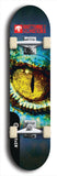 Skateboard deck: Limited edition, North American maple skateboard deck designed by underground artist BellyRash -- available in widths 7.5 to 8.5 inches in both mellow concave and steep concave shapes. Artwork: BUTTUGLY MONSTERS brand popsicle-shaped skateboard deck with monster in background. 