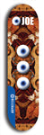 Skateboard deck: Limited edition, North American maple skateboard deck designed by underground artist BellyRash - available widths 7.5 to 8.5 inches in both mellow concave and steep concave shapes. Artwork: EYEBALL JOE logo brand popsicle-shaped deck 