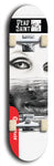 Skateboard deck: Limited edition, North American maple skateboard deck designed by underground artist BellyRash - available widths 7.5 to 8.5 inches in both mellow concave and steep concave shapes. Artwork: DEAD SAINT logo brand popsicle-shaped deck 