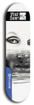 Skateboard deck: Limited edition, North American maple skateboard deck designed by underground artist BellyRash - available widths 7.5 to 8.5 inches in both mellow concave and steep concave shapes. Artwork: DEAD SAINT logo brand popsicle-shaped deck 