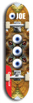 Skateboard deck: Limited edition, North American maple skateboard deck designed by underground artist BellyRash - available widths 7.5 to 8.5 inches in both mellow concave and steep concave shapes. Artwork: EYEBALL JOE logo brand popsicle-shaped deck 