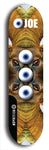 Skateboard deck: Limited edition, North American maple skateboard deck designed by underground artist BellyRash - available widths 7.5 to 8.5 inches in both mellow concave and steep concave shapes. Artwork: EYEBALL JOE logo brand popsicle-shaped deck 