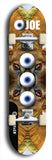 Skateboard deck: Limited edition, North American maple skateboard deck designed by underground artist BellyRash - available widths 7.5 to 8.5 inches in both mellow concave and steep concave shapes. Artwork: EYEBALL JOE logo brand popsicle-shaped deck 