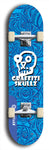 Skateboard deck: Limited edition, North American maple skateboard deck designed by underground artist BellyRash - available widths 7.5 to 8.5 inches in both mellow concave and steep concave shapes. Artwork: GRAFFITI SKULLZ logo brand popsicle-shaped deck with graffiti or street art background