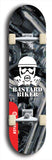 Skateboard deck: Limited edition, North American maple skateboard deck designed by underground artist BellyRash - available widths 7.5 to 8.5 inches in both mellow concave and steep concave shapes. Artwork: BASTARD BIKER logo brand popsicle-shaped deck with mechanical design in background