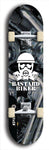 Skateboard deck: Limited edition, North American maple skateboard deck designed by underground artist BellyRash - available widths 7.5 to 8.5 inches in both mellow concave and steep concave shapes. Artwork: BASTARD BIKER logo brand popsicle-shaped deck with mechanical design in background