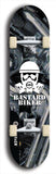 Skateboard deck: Limited edition, North American maple skateboard deck designed by underground artist BellyRash - available widths 7.5 to 8.5 inches in both mellow concave and steep concave shapes. Artwork: BASTARD BIKER logo brand popsicle-shaped deck with mechanical design in background
