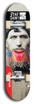 Skateboard deck: Limited edition, North American maple skateboard deck designed by underground artist BellyRash - available widths 7.5 to 8.5 inches in both mellow concave and steep concave shapes. Artwork: DEAD SAINT logo brand popsicle-shaped deck 