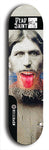 Skateboard deck: Limited edition, North American maple skateboard deck designed by underground artist BellyRash - available widths 7.5 to 8.5 inches in both mellow concave and steep concave shapes. Artwork: DEAD SAINT logo brand popsicle-shaped deck 