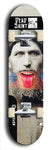 Skateboard deck: Limited edition, North American maple skateboard deck designed by underground artist BellyRash - available widths 7.5 to 8.5 inches in both mellow concave and steep concave shapes. Artwork: DEAD SAINT logo brand popsicle-shaped deck 