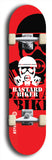 Skateboard deck: Limited edition, North American maple skateboard deck designed by underground artist BellyRash - available widths 7.5 to 8.5 inches in both mellow concave and steep concave shapes. Artwork: BASTARD BIKER logo brand popsicle-shaped deck with mechanical design in background