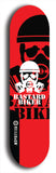 Skateboard deck: Limited edition, North American maple skateboard deck designed by underground artist BellyRash - available widths 7.5 to 8.5 inches in both mellow concave and steep concave shapes. Artwork: BASTARD BIKER logo brand popsicle-shaped deck with mechanical design in background