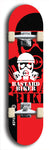 Skateboard deck: Limited edition, North American maple skateboard deck designed by underground artist BellyRash - available widths 7.5 to 8.5 inches in both mellow concave and steep concave shapes. Artwork: BASTARD BIKER logo brand popsicle-shaped deck with mechanical design in background