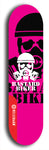 Skateboard deck: Limited edition, North American maple skateboard deck designed by underground artist BellyRash - available widths 7.5 to 8.5 inches in both mellow concave and steep concave shapes. Artwork: BASTARD BIKER logo brand popsicle-shaped deck with mechanical design in background