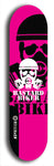 Skateboard deck: Limited edition, North American maple skateboard deck designed by underground artist BellyRash - available widths 7.5 to 8.5 inches in both mellow concave and steep concave shapes. Artwork: BASTARD BIKER logo brand popsicle-shaped deck with mechanical design in background