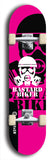 Skateboard deck: Limited edition, North American maple skateboard deck designed by underground artist BellyRash - available widths 7.5 to 8.5 inches in both mellow concave and steep concave shapes. Artwork: BASTARD BIKER logo brand popsicle-shaped deck with mechanical design in background