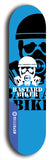 Skateboard deck: Limited edition, North American maple skateboard deck designed by underground artist BellyRash - available widths 7.5 to 8.5 inches in both mellow concave and steep concave shapes. Artwork: BASTARD BIKER logo brand popsicle-shaped deck with mechanical design in background