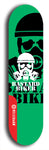 Skateboard deck: Limited edition, North American maple skateboard deck designed by underground artist BellyRash - available widths 7.5 to 8.5 inches in both mellow concave and steep concave shapes. Artwork: BASTARD BIKER logo brand popsicle-shaped deck with mechanical design in background