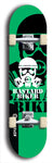 Skateboard deck: Limited edition, North American maple skateboard deck designed by underground artist BellyRash - available widths 7.5 to 8.5 inches in both mellow concave and steep concave shapes. Artwork: BASTARD BIKER logo brand popsicle-shaped deck with mechanical design in background