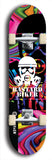 Skateboard deck: Limited edition, North American maple skateboard deck designed by underground artist BellyRash - available widths 7.5 to 8.5 inches in both mellow concave and steep concave shapes. Artwork: BASTARD BIKER logo brand popsicle-shaped deck with mechanical design in background