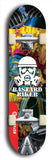 Skateboard deck: Limited edition, North American maple skateboard deck designed by underground artist BellyRash - available widths 7.5 to 8.5 inches in both mellow concave and steep concave shapes. Artwork: BASTARD BIKER logo brand popsicle-shaped deck with mechanical design in background