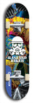 Skateboard deck: Limited edition, North American maple skateboard deck designed by underground artist BellyRash - available widths 7.5 to 8.5 inches in both mellow concave and steep concave shapes. Artwork: BASTARD BIKER logo brand popsicle-shaped deck with mechanical design in background