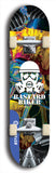 Skateboard deck: Limited edition, North American maple skateboard deck designed by underground artist BellyRash - available widths 7.5 to 8.5 inches in both mellow concave and steep concave shapes. Artwork: BASTARD BIKER logo brand popsicle-shaped deck with mechanical design in background