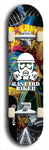 Skateboard deck: Limited edition, North American maple skateboard deck designed by underground artist BellyRash - available widths 7.5 to 8.5 inches in both mellow concave and steep concave shapes. Artwork: BASTARD BIKER logo brand popsicle-shaped deck with mechanical design in background