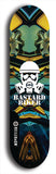 Skateboard deck: Limited edition, North American maple skateboard deck designed by underground artist BellyRash - available widths 7.5 to 8.5 inches in both mellow concave and steep concave shapes. Artwork: BASTARD BIKER logo brand popsicle-shaped deck with mechanical design in background