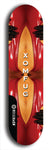 Skateboard deck: Limited edition, North American maple skateboard deck designed by underground artist BellyRash - available widths 7.5 to 8.5 inches in both mellow concave and steep concave shapes. Artwork: XOMFUG logo brand popsicle-shaped deck